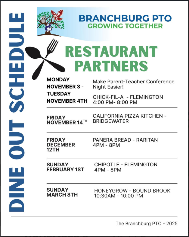 Dine out schedule 