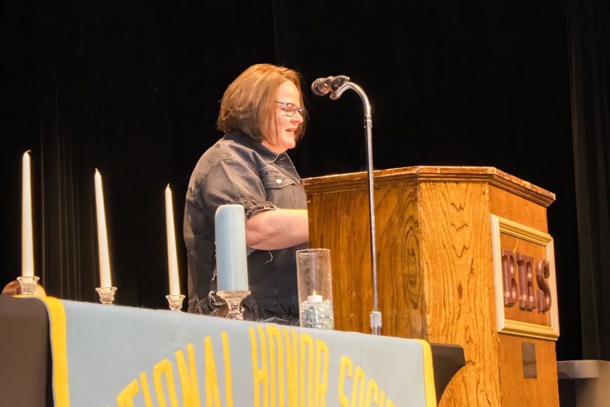 BHS Counselor Jessica Morgan encourages students as the ceremony’s guest speaker.