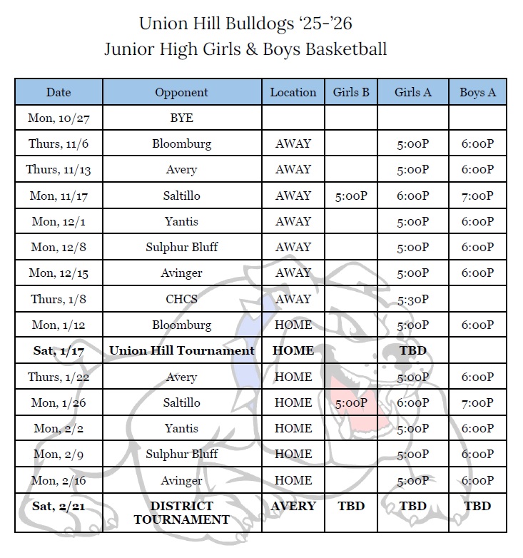 JH Schedule