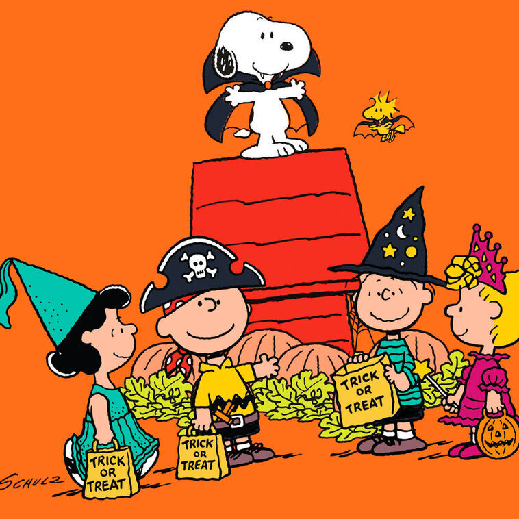 The Peanuts® Gang Trick-or-Treat Funny Halloween Card - Greeting Cards |  Hallmark