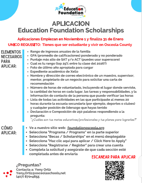 Education Foundation Scholarship Spanish