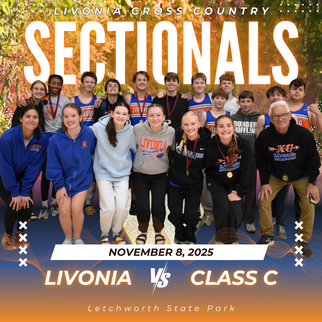 Livonia Cross Country team poses for a photo at Sectionals.