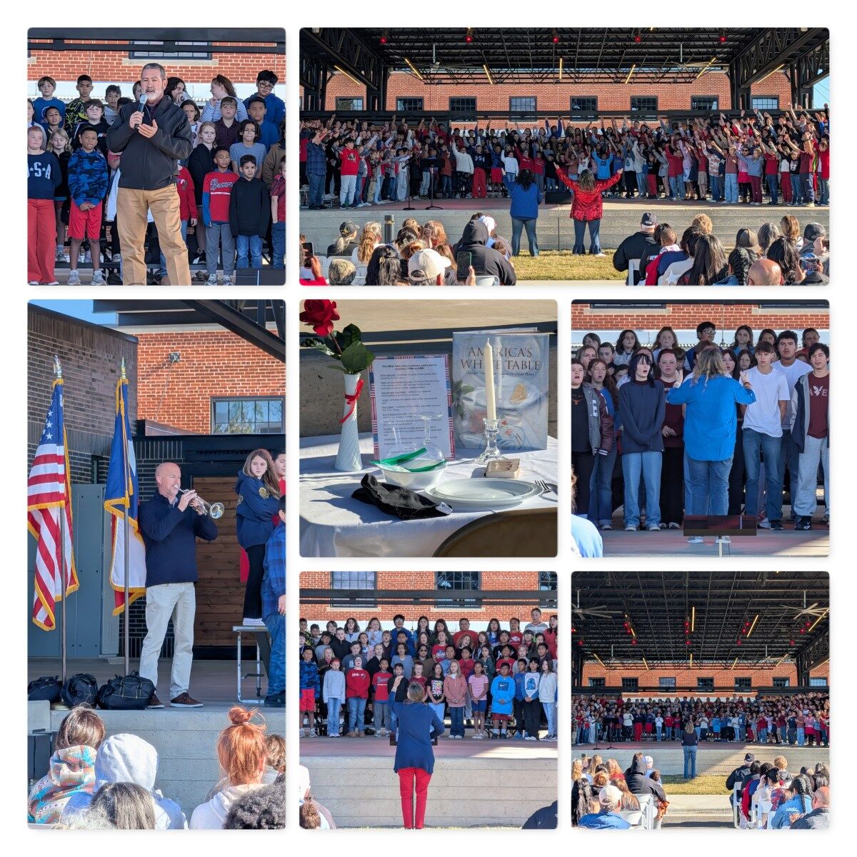 Photo collage from the 2025 BISD 4th Grade Veterans Day Program