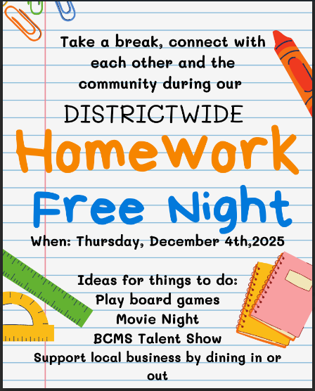 Homework free night flyer english