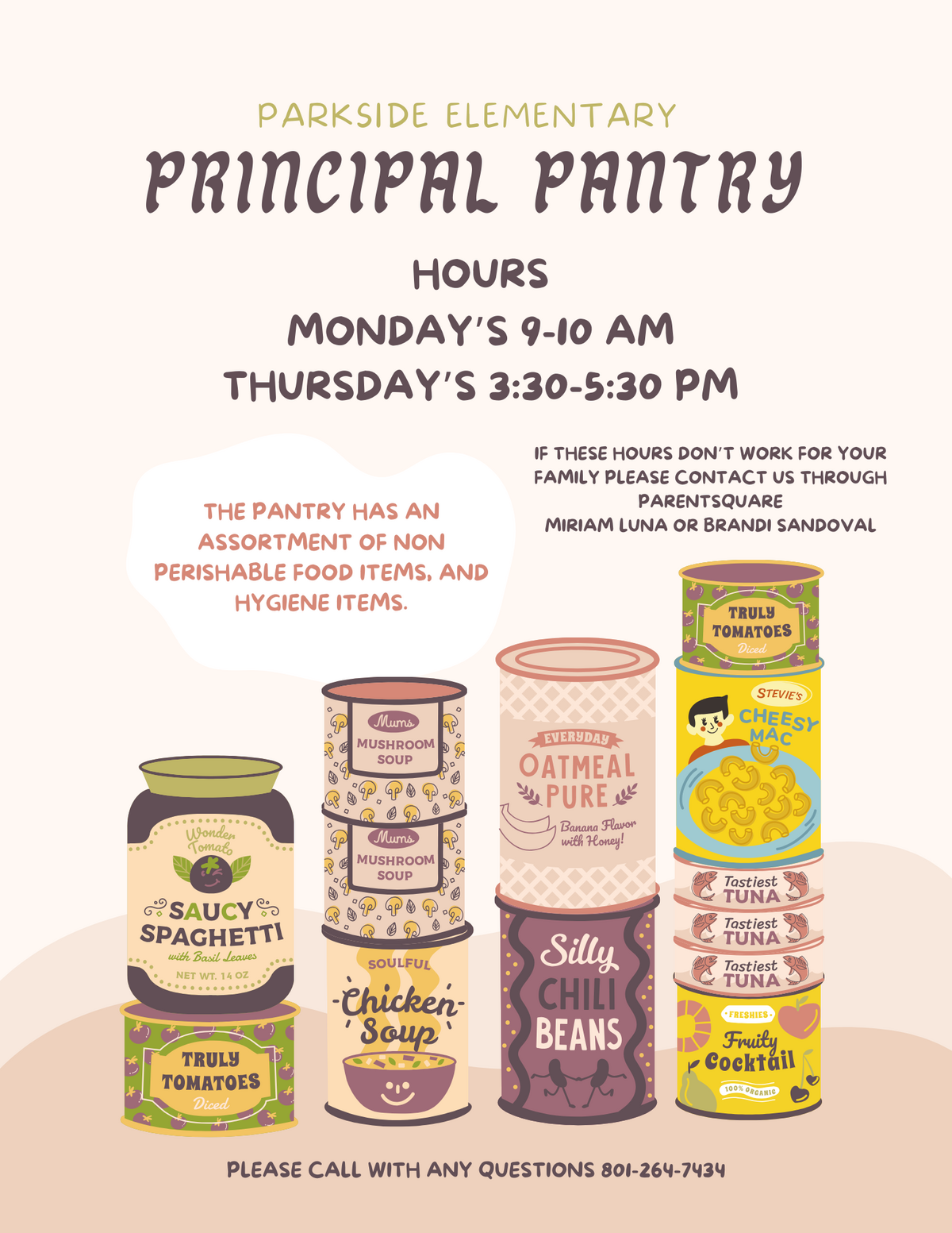 Principal Pantry Hours for November 