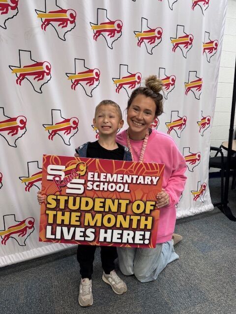 Kindergarten Student of the Month is Aston Green in Mrs. .Bono's class.