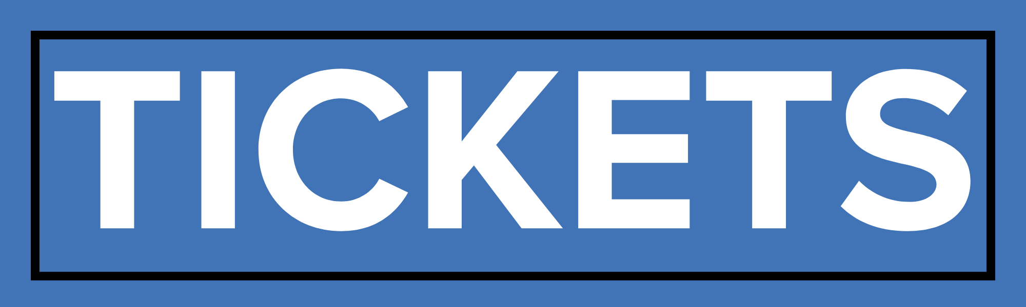 A blue rectangle with text that reads "Tickets"