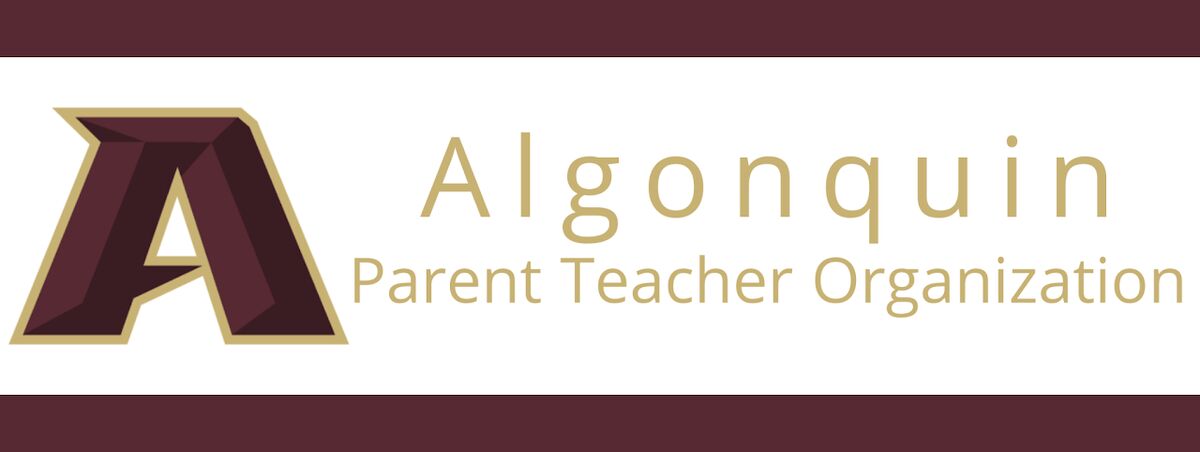 Logo for Algonquin Parent Teacher Organization, featuring a stylized 'A'.