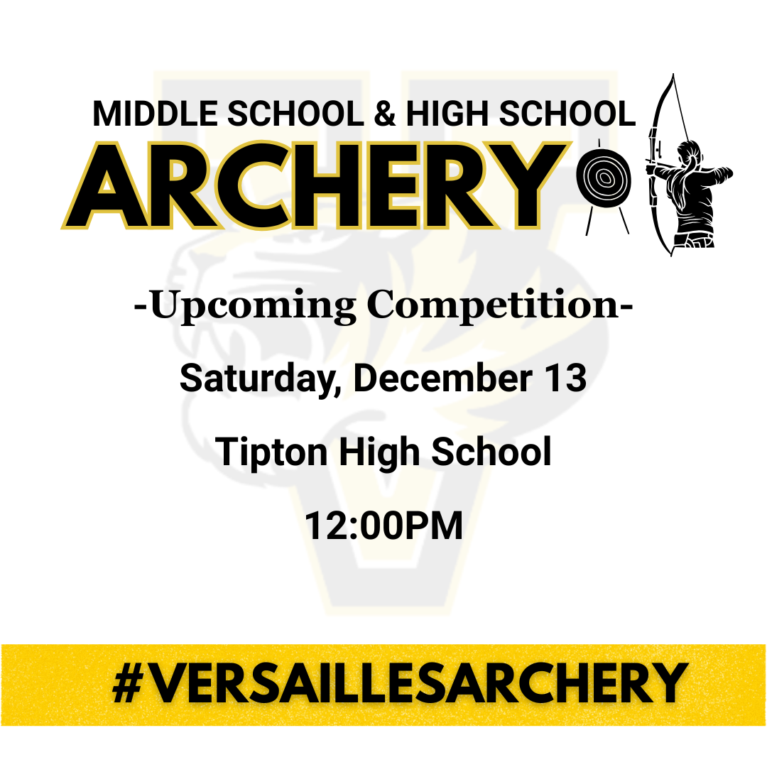 Archery competition announcement for middle and high school students.