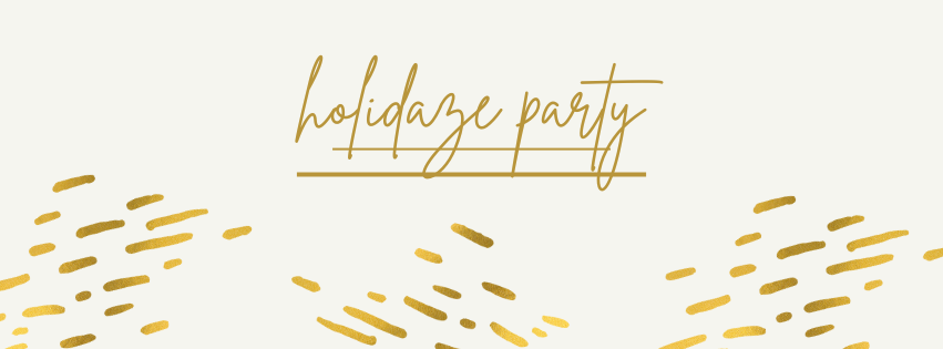 Elegant invitation design with gold text and decorative accents.