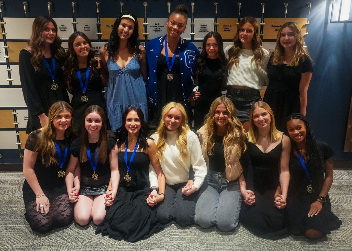 A photo of the GVHS Cheer team. 