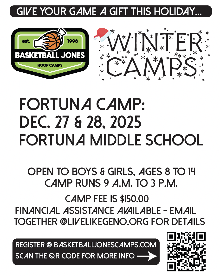 Basketball Jones Winter Camps advertisement with camp details.
