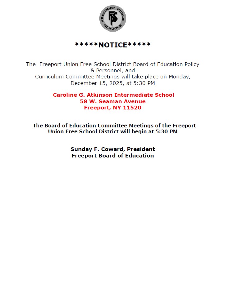 Updated Board of Education Committee Meeting Information
