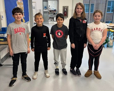 Fourth graders showing off their school spirit!