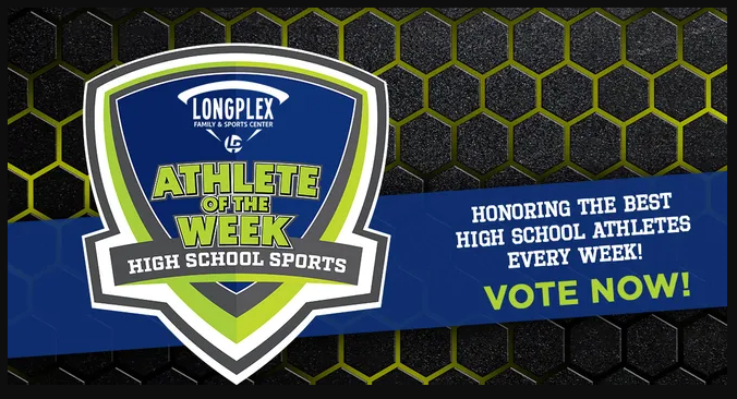 Graphic promoting 'Athlete of the Week' for high school sports by Longplex Family & Sports Center.