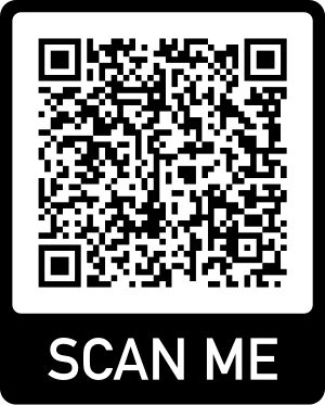 A black and white QR code with the text 'SCAN ME' below it.