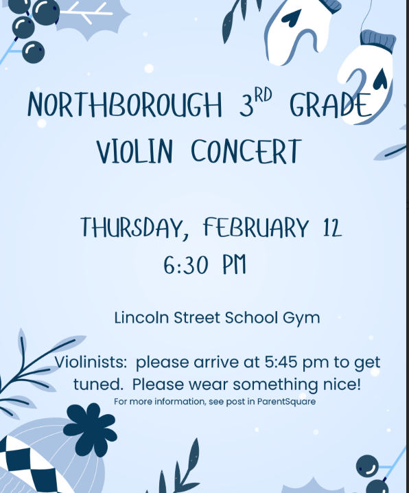 Northborough Elementary Schools strings concert flyer