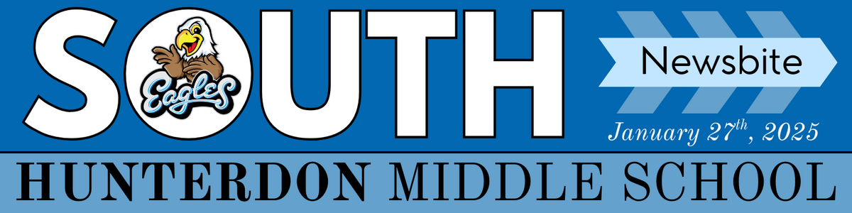 South Hunterdon Middle School logo with an eagle mascot and 'Newsbite' text.