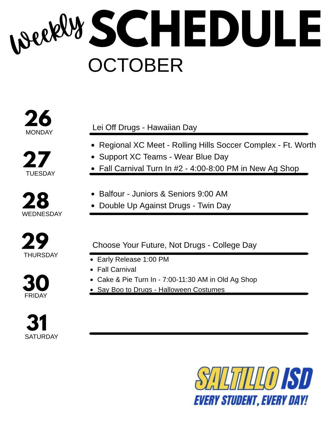 Weekly Schedule 