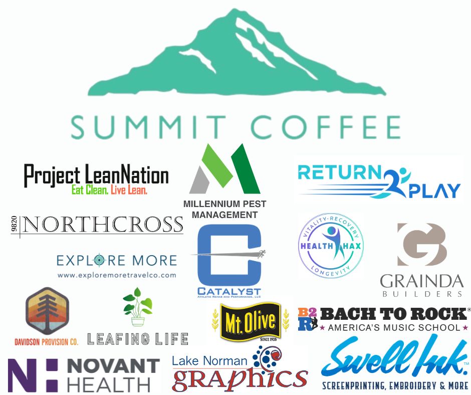 A collage of various company logos and branding, including Summit Coffee, Project LeanNation, and Northcross.