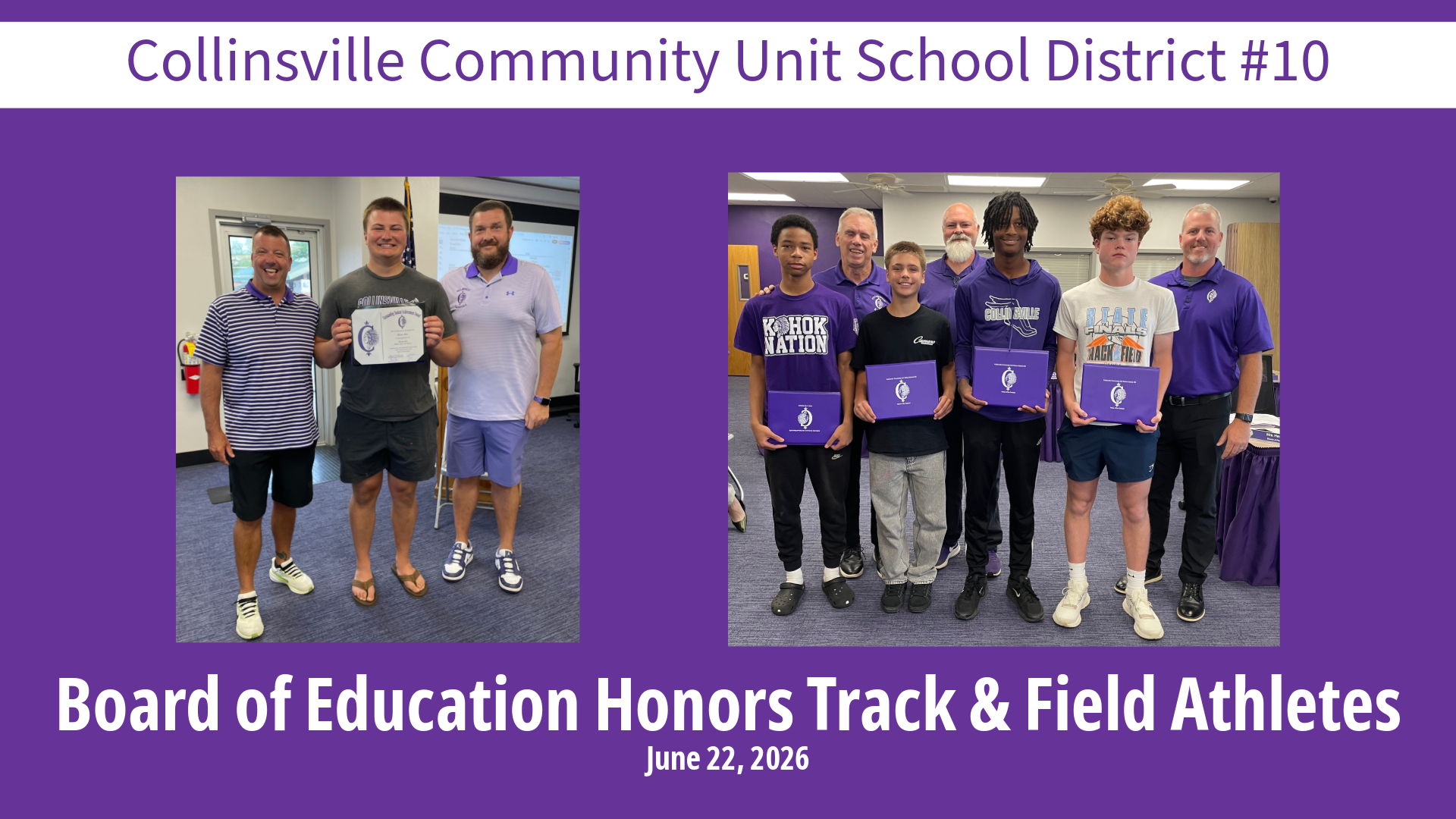 Board of Education Honors Track & Field Athletes at June Meeting  