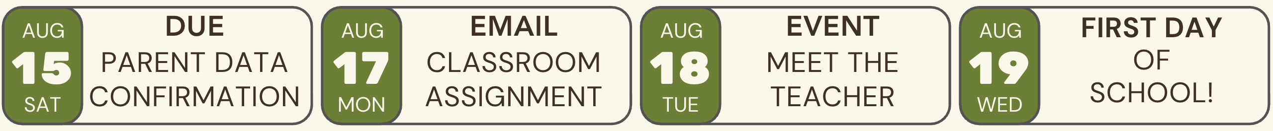 key dates in august