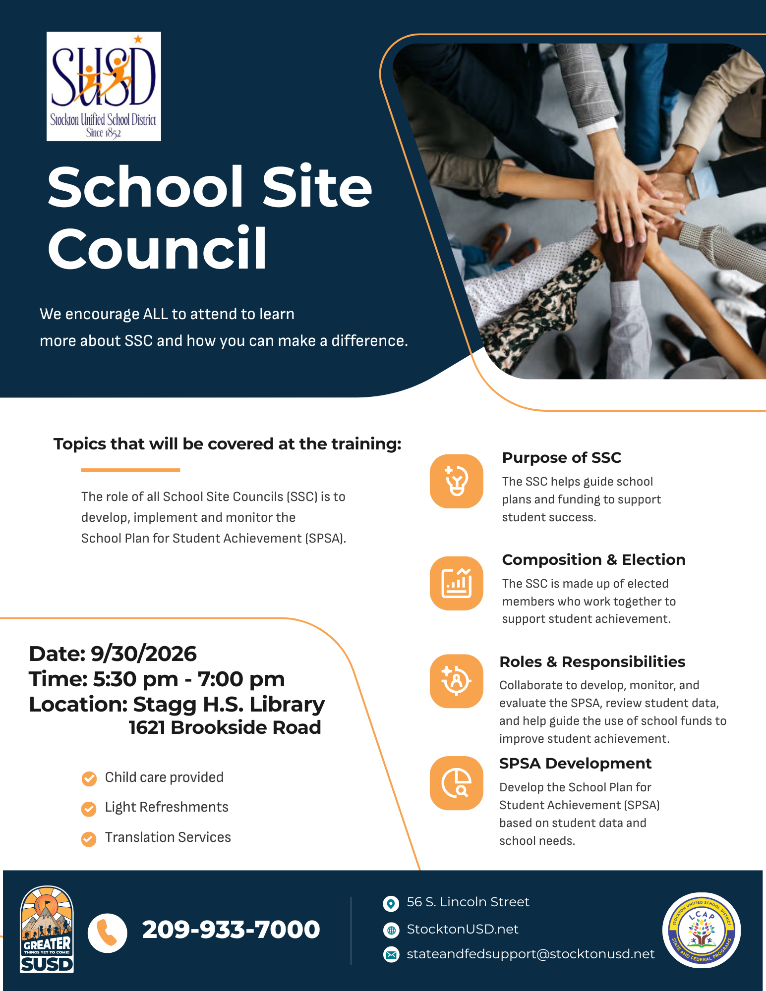 School Site Council (SSC) Training – September 30