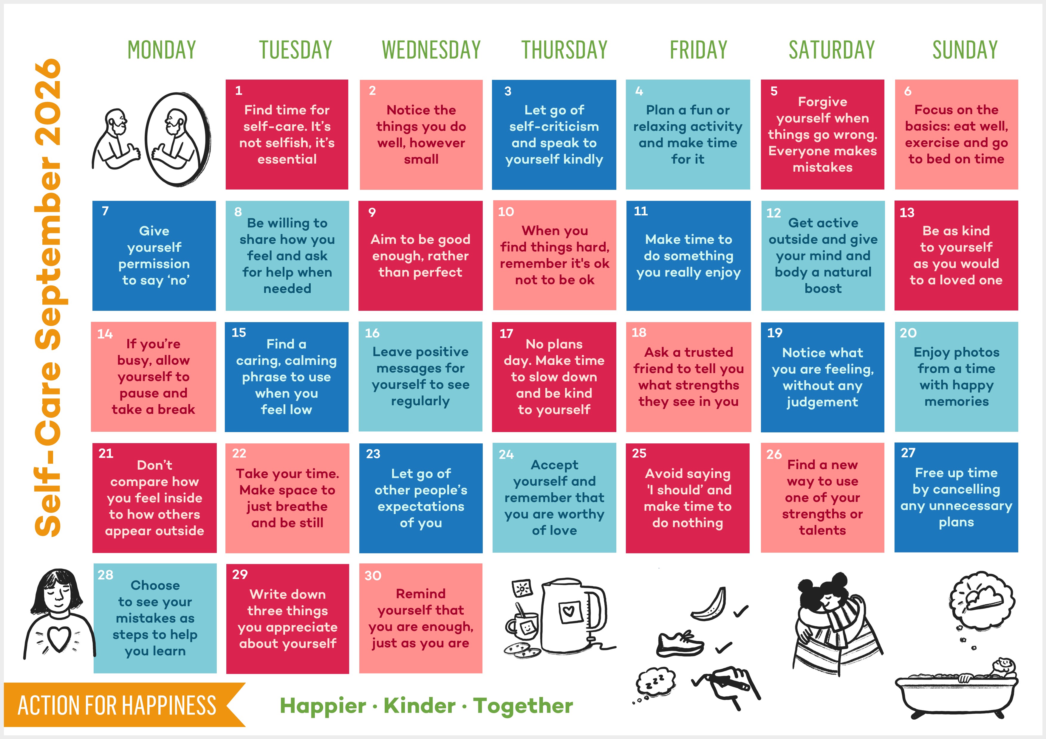Action for Happiness: Self-Care September
