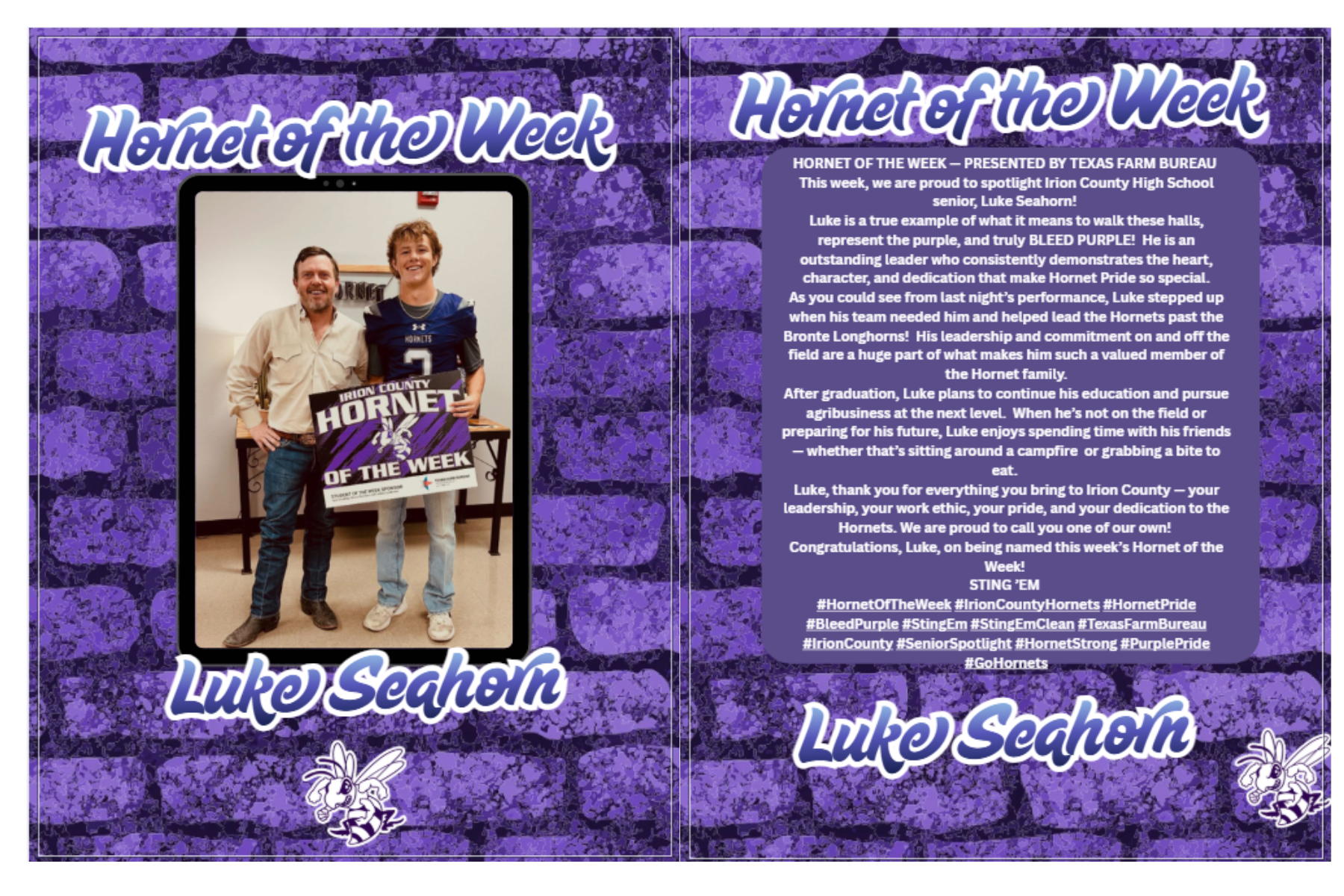 HORNET OF THE WEEK