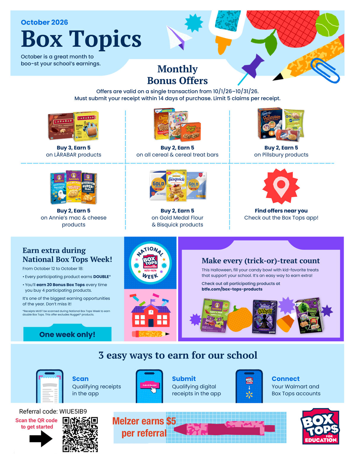 October Box Top for Education Offers