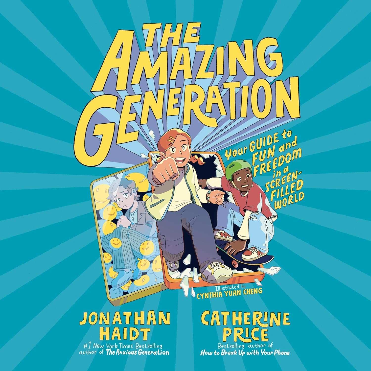 Book cover for 'The Amazing Generation' featuring three illustrated children and text about fun and freedom.