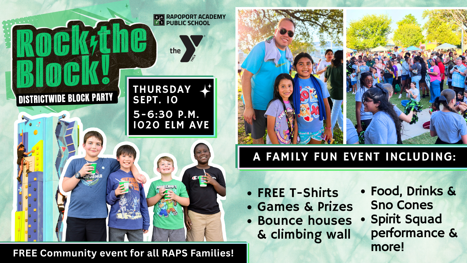 Rock the Block Districtwide Block Party: Sept. 10