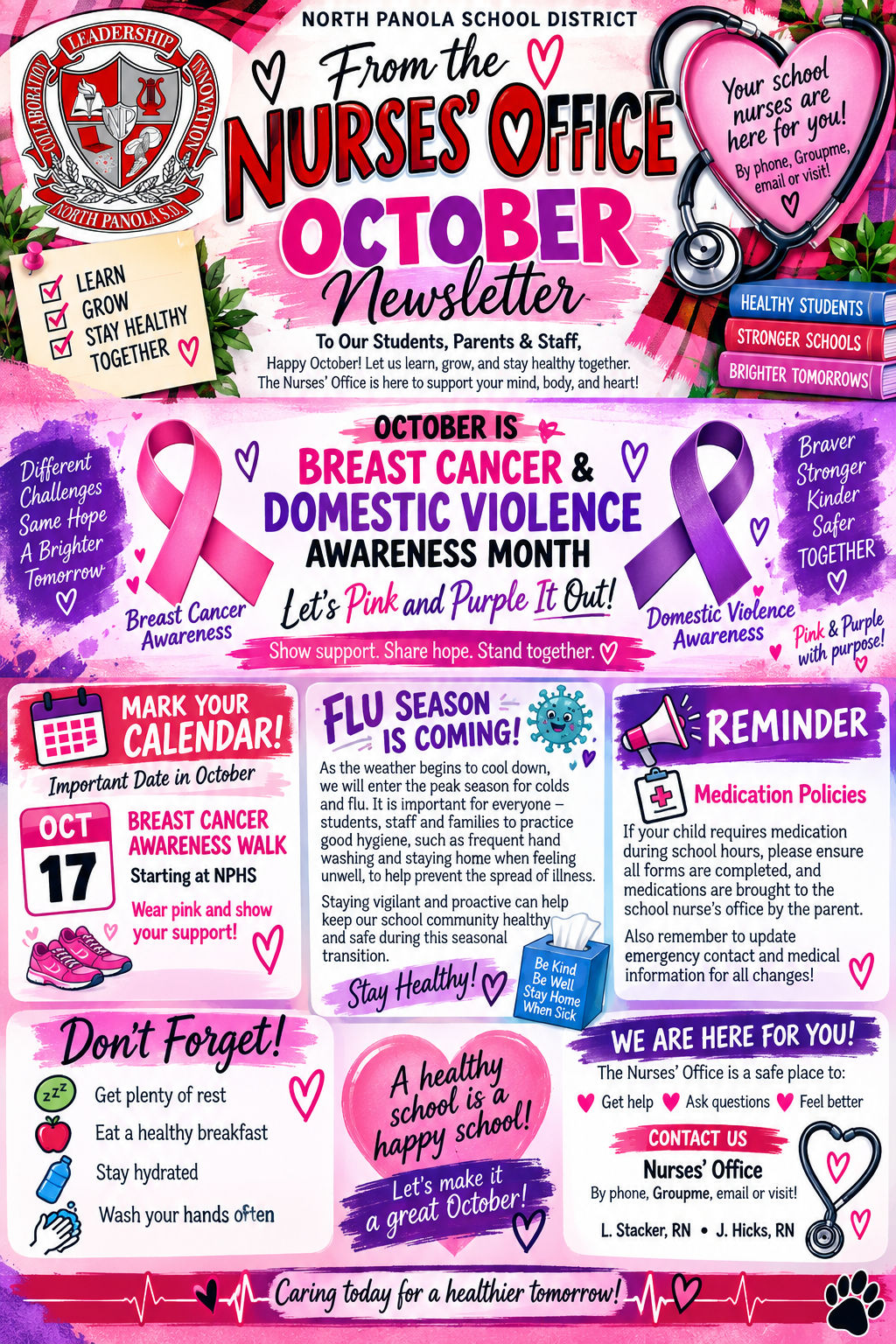 October is Breast Cancer and Domestic Violence Awareness Month
