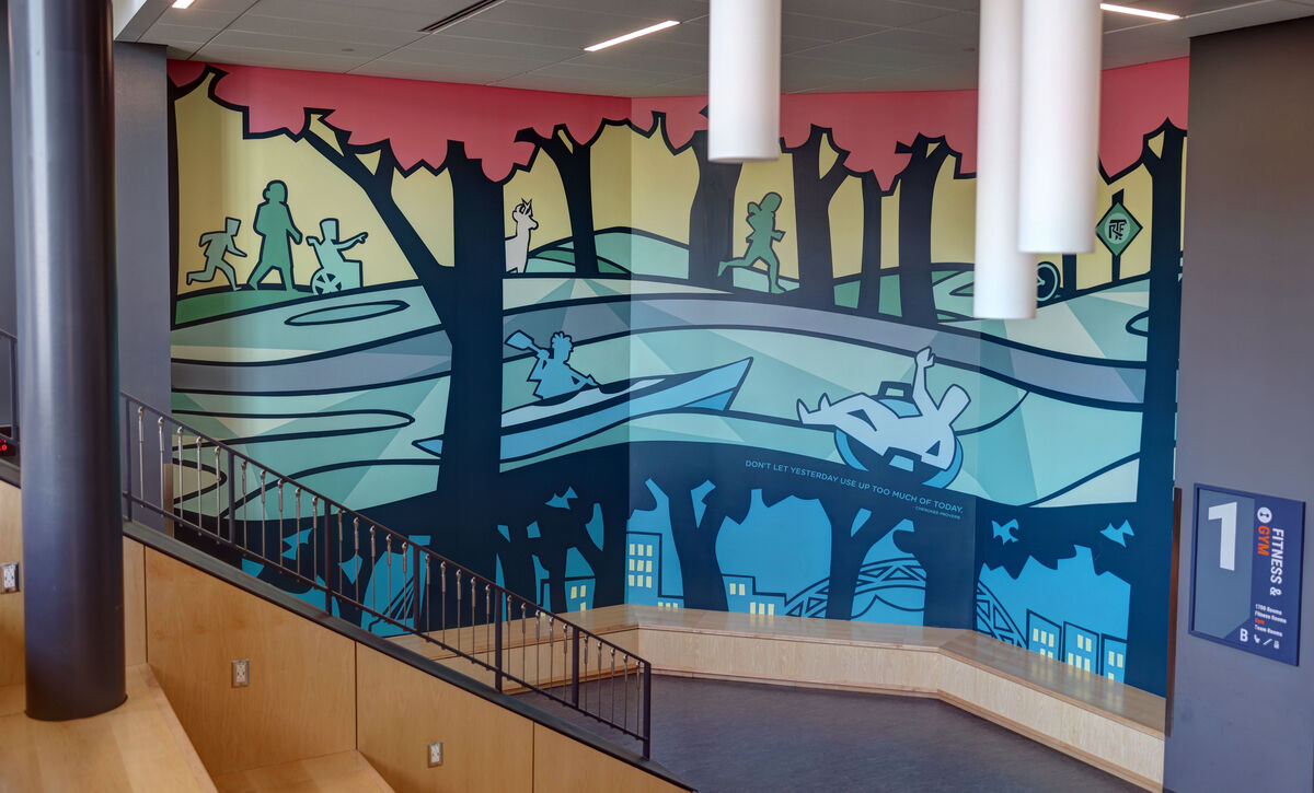 A mural at Charlottesville Middle School. 