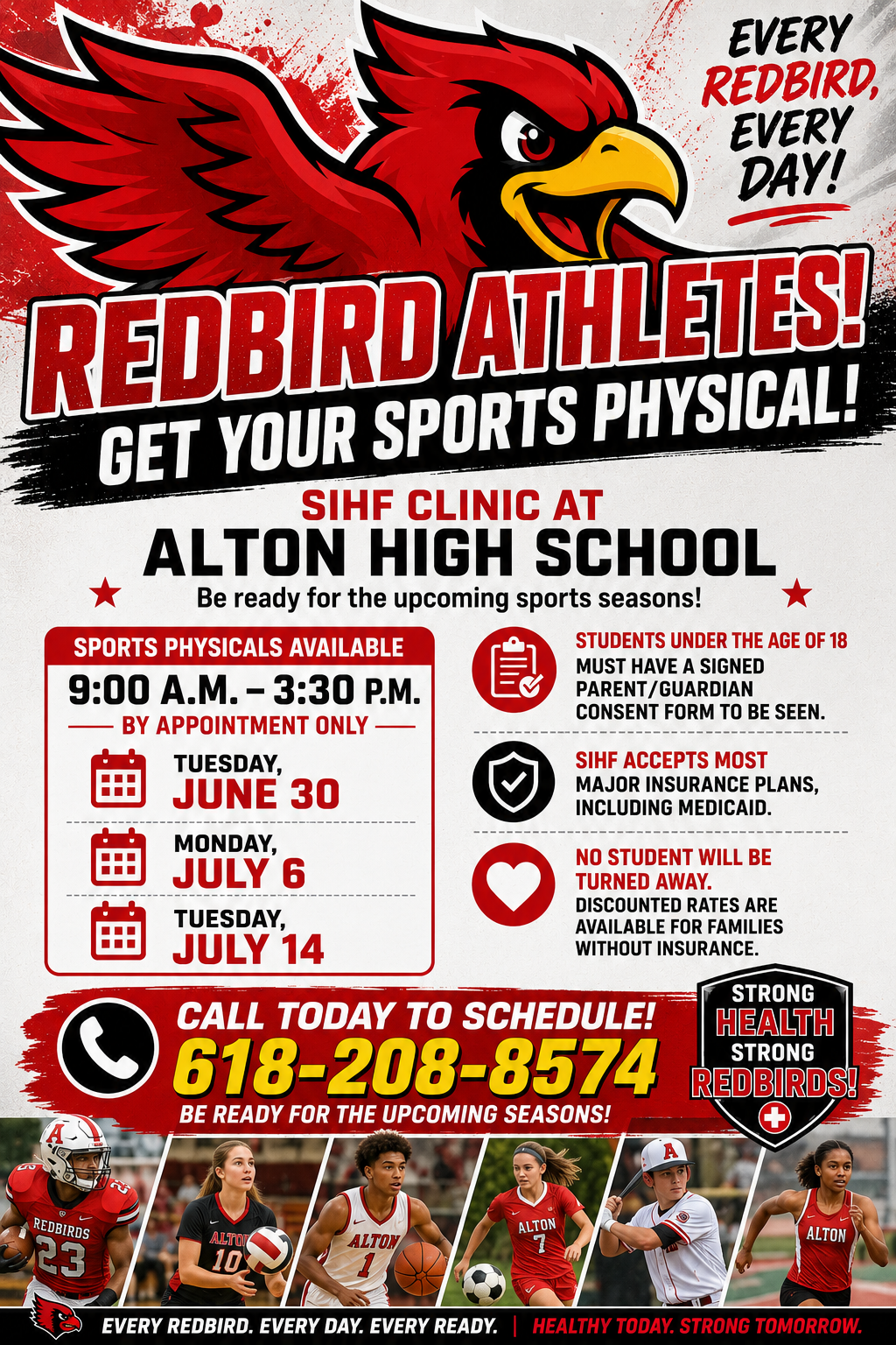 Sports Physicals Available for all Redbird Athletes at Alton High School