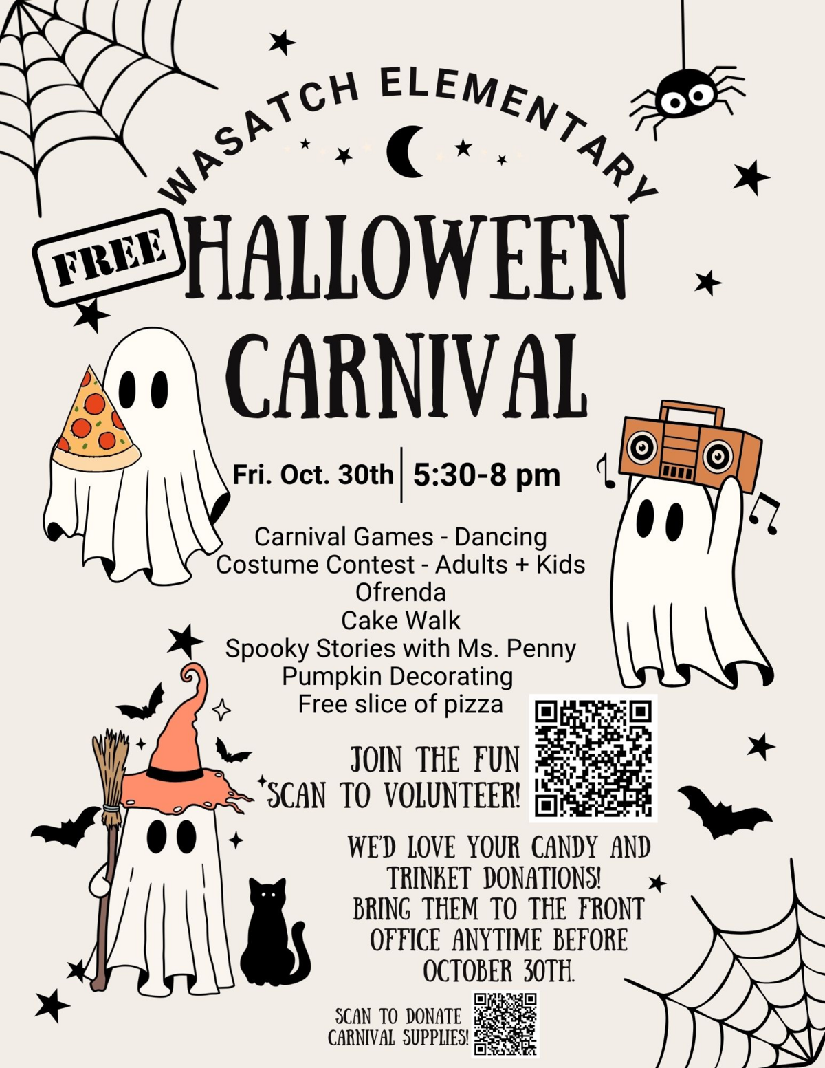 🎃 Halloween Carnival — October 30 | Volunteers Needed