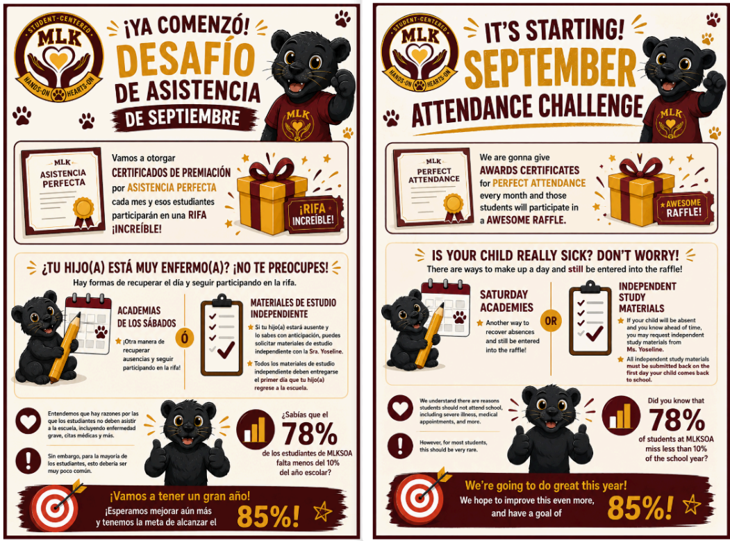 🐾 September Attendance Challenge at MLK! 🐾