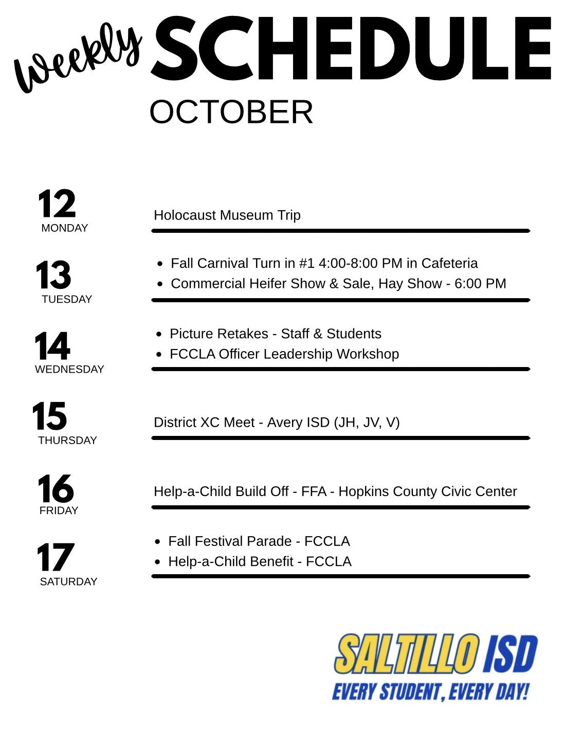 Weekly Schedule 