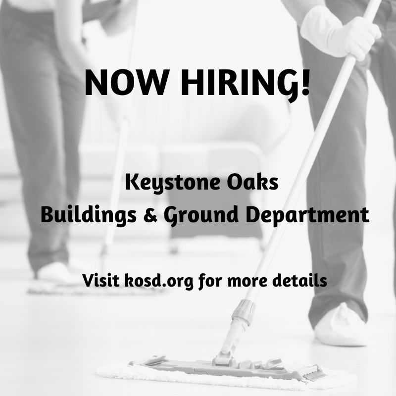 Now Hiring: Buildings & Grounds staff for various positions; new starting salary beginning July 1! 