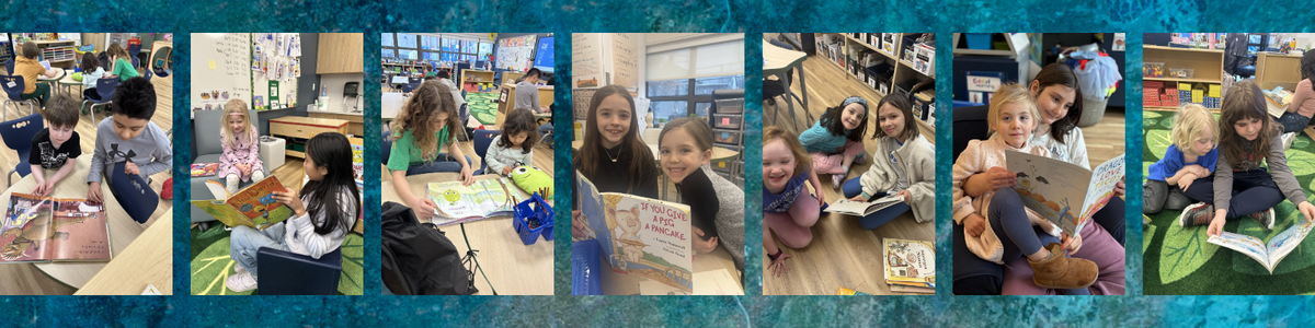 Children are engaged in reading books in a classroom setting.