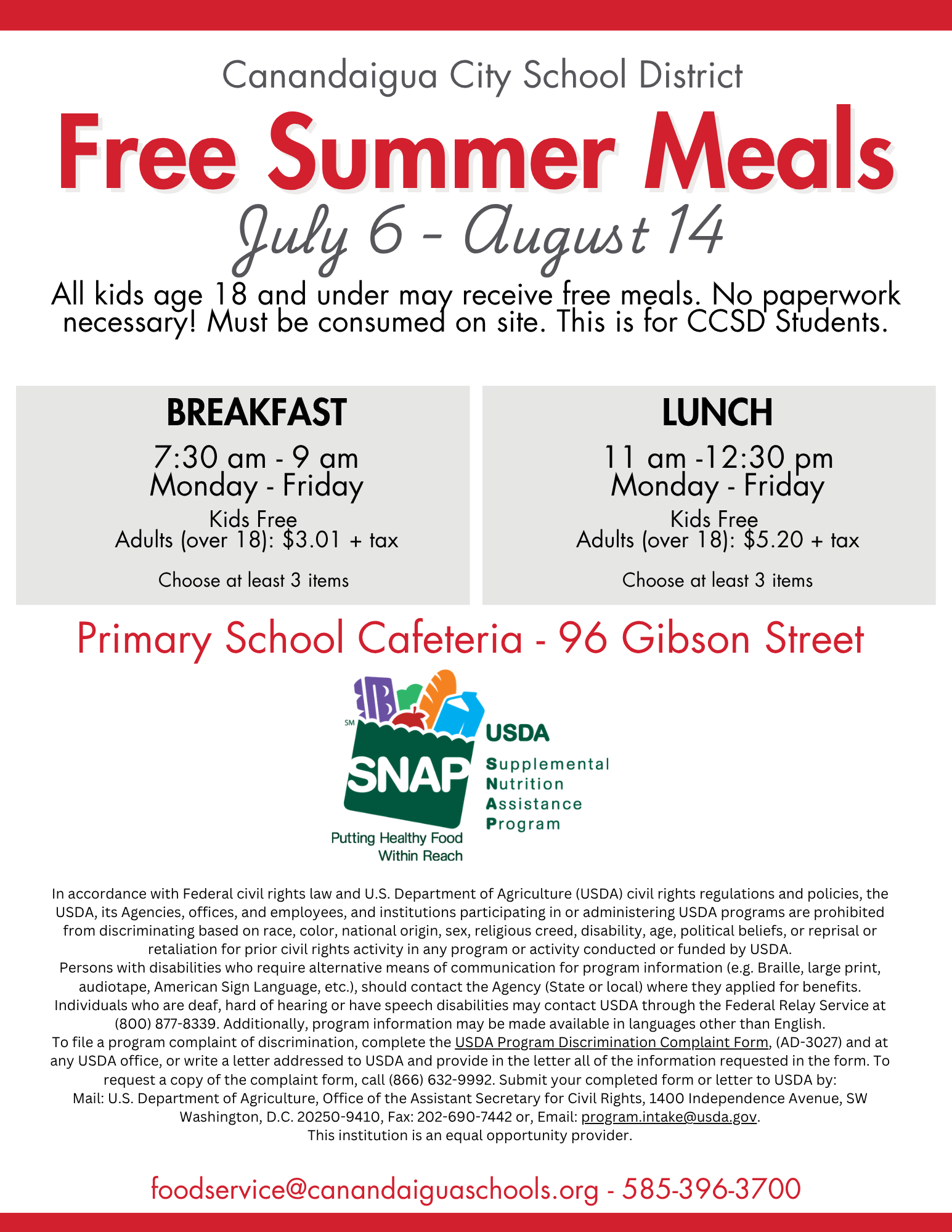 Summer Meals Information