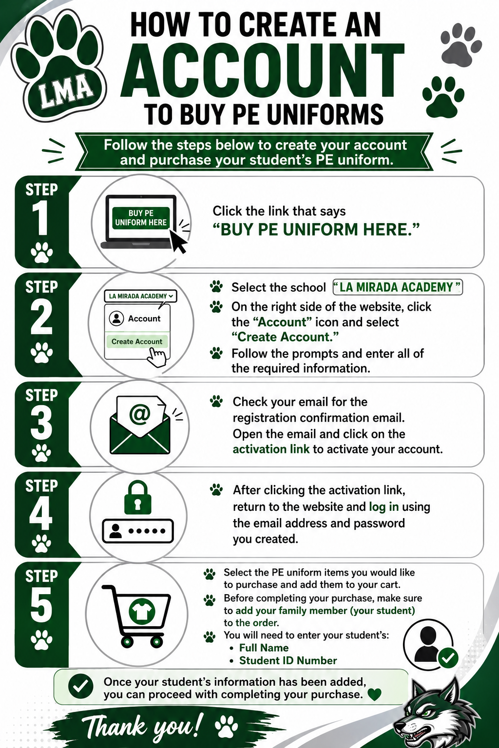 🐺 NEED TO PURCHASE EXTRA PE UNIFORMS? 🐺