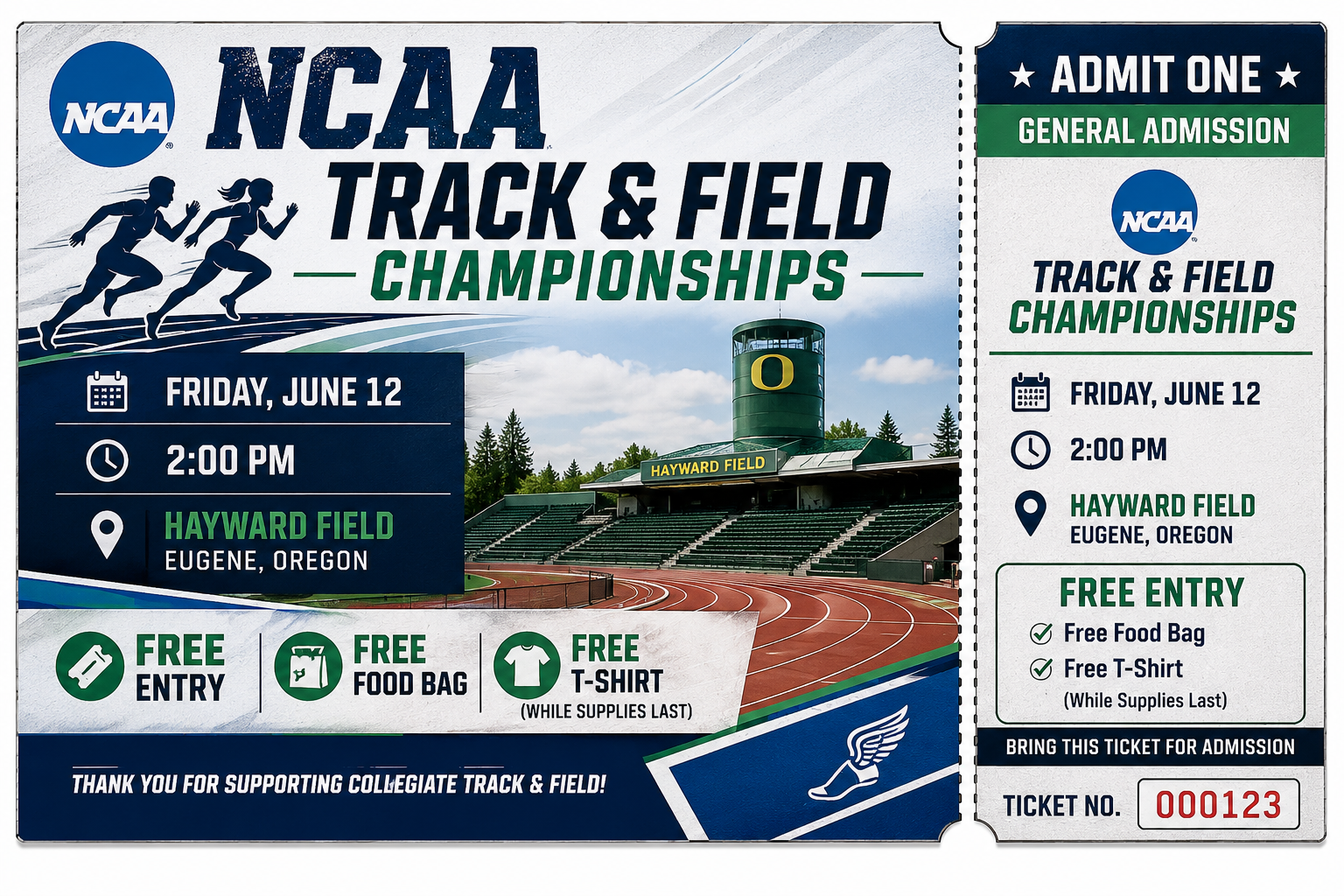 Friday Dismissal @11:10 & Free NCAA Track & Field Tickets