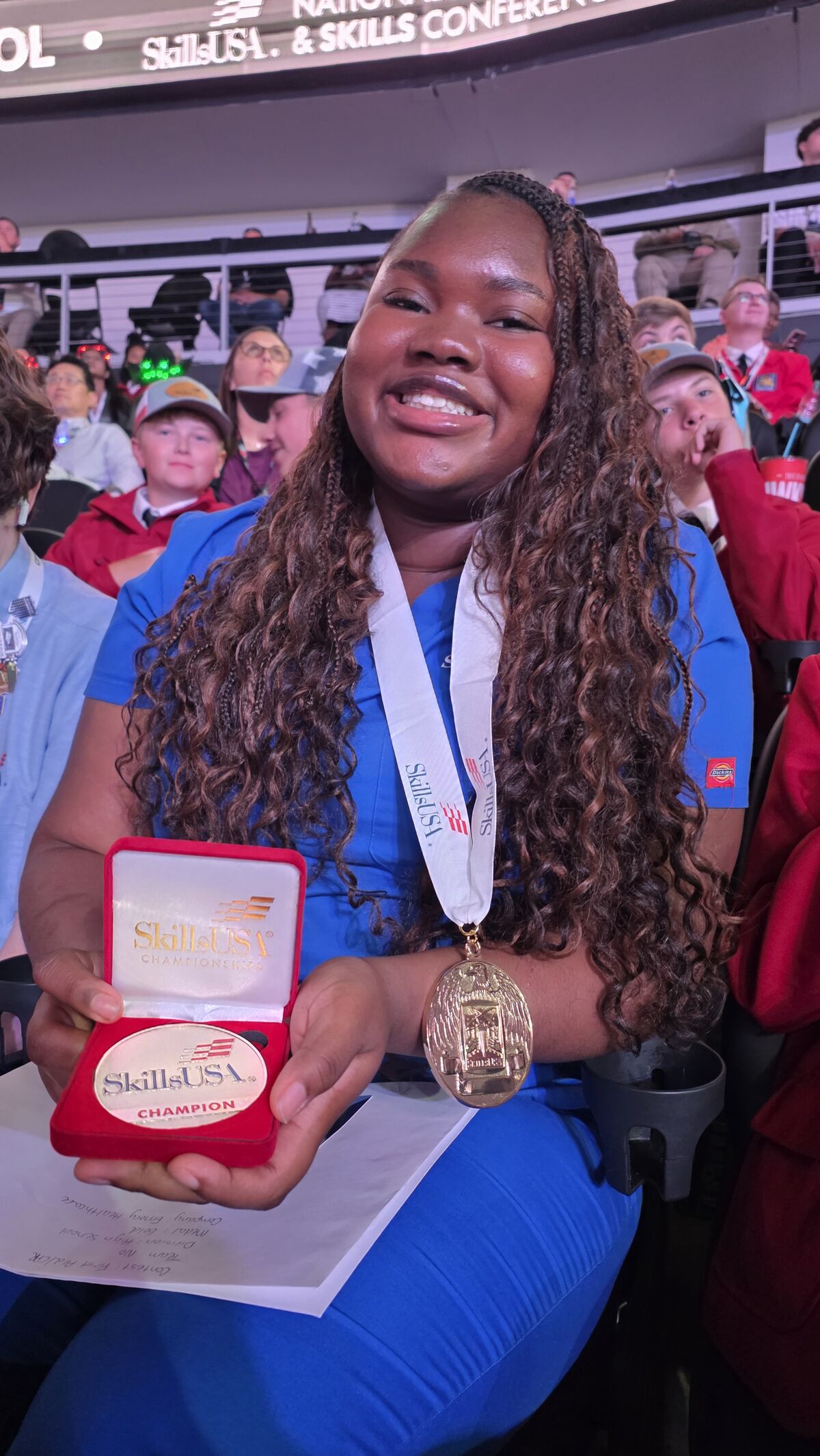 Arianne Charles with her gold medal