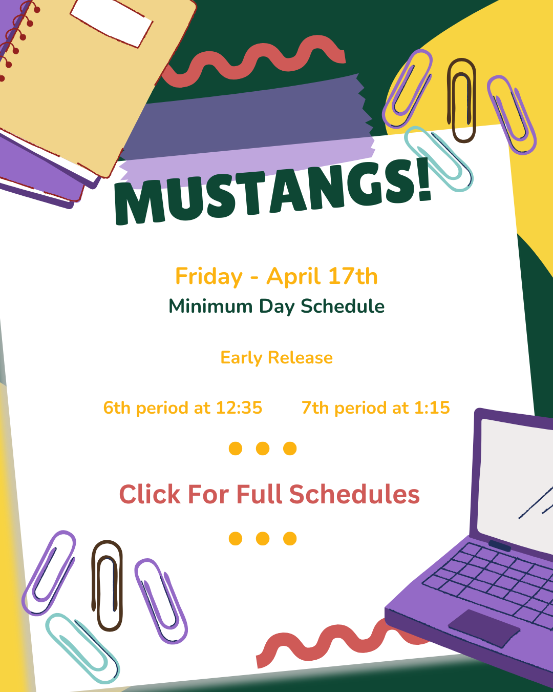 Minimum Day Week San Marin High School