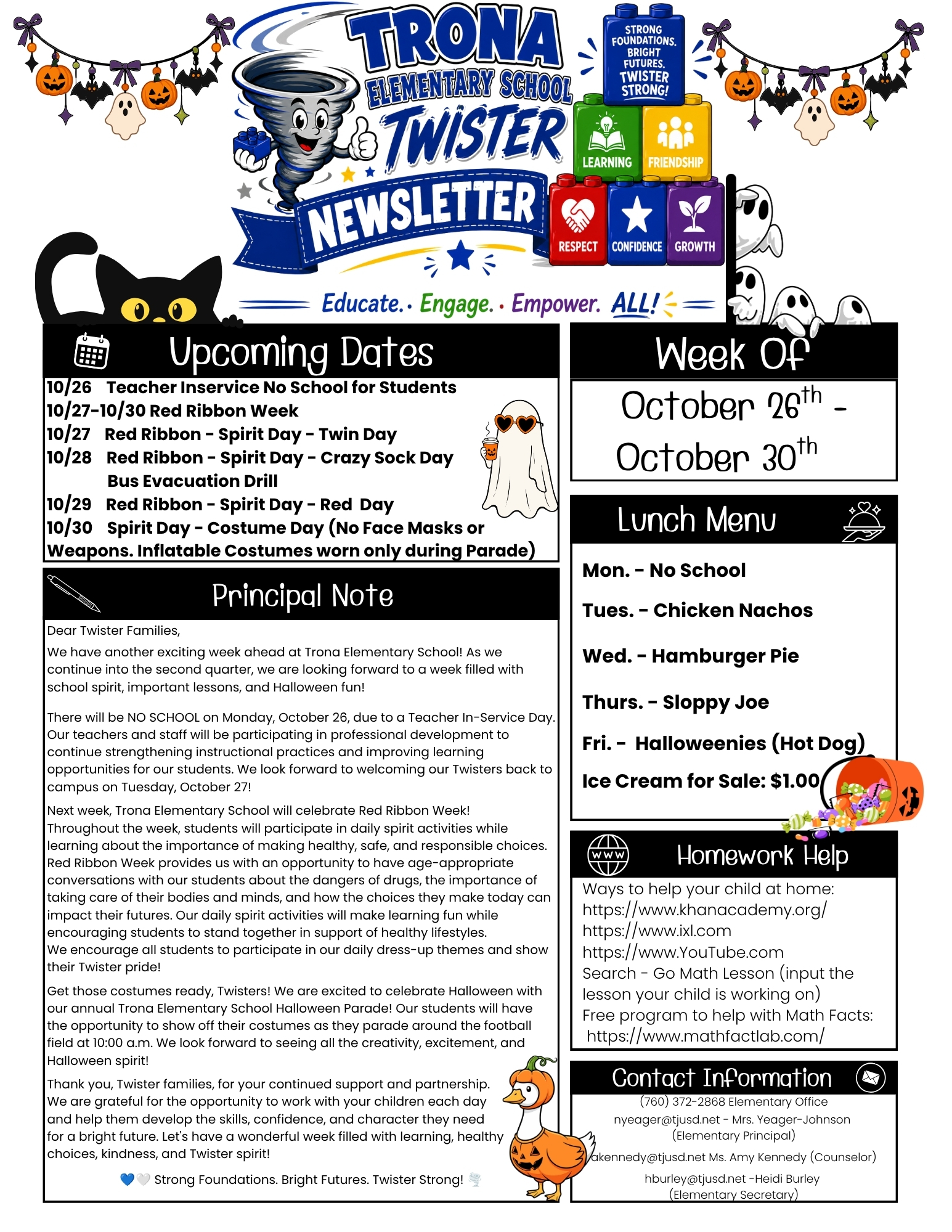 Twister Newsletter Oct. 26th-30th