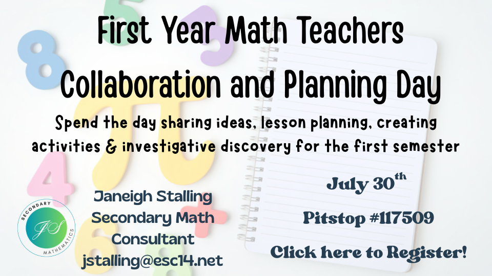 First Year Math Teachers Collaboration and Planning Day