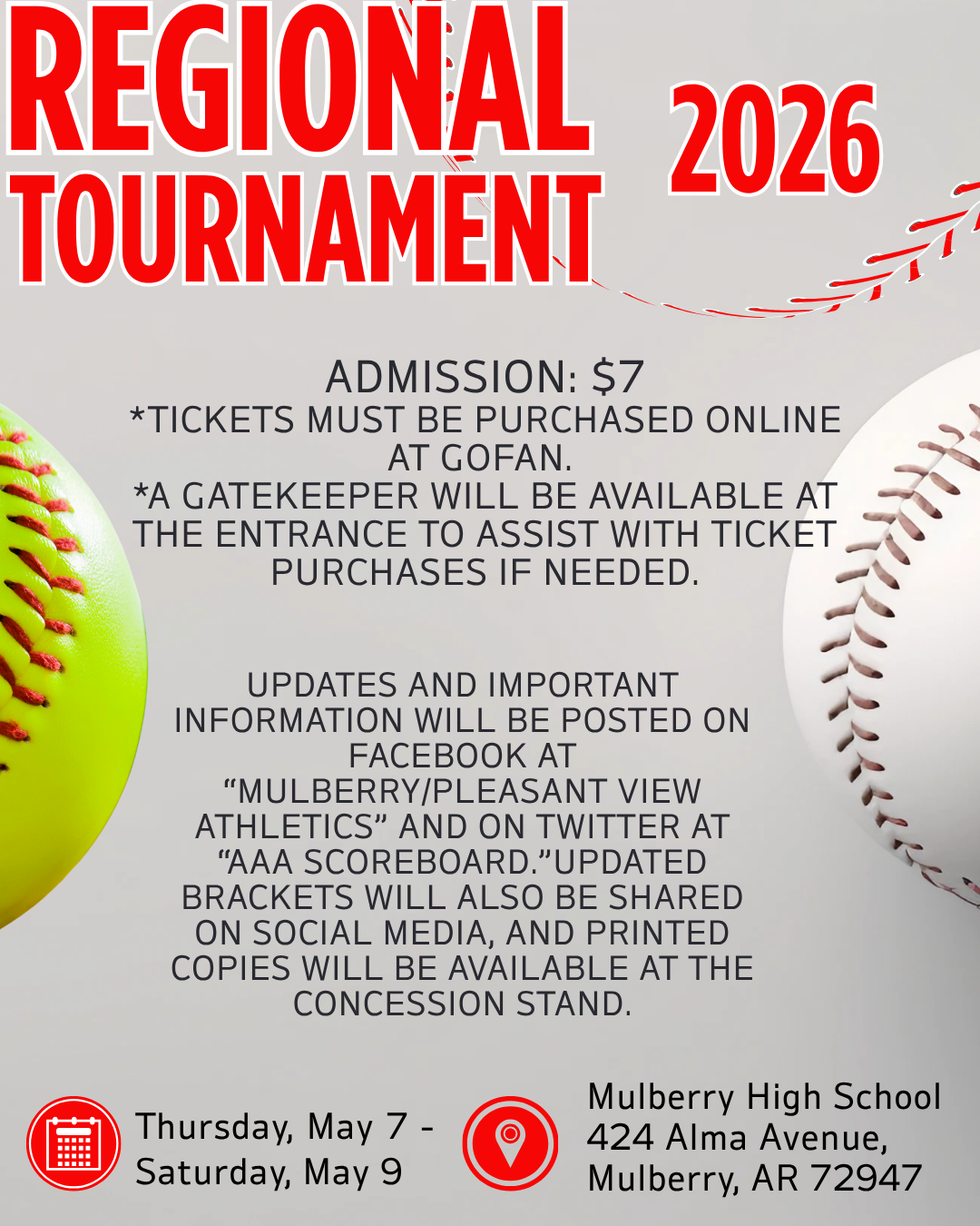 2026 SOFTBALL AND BASEBALL REGIONAL TOURNAMENT INFO