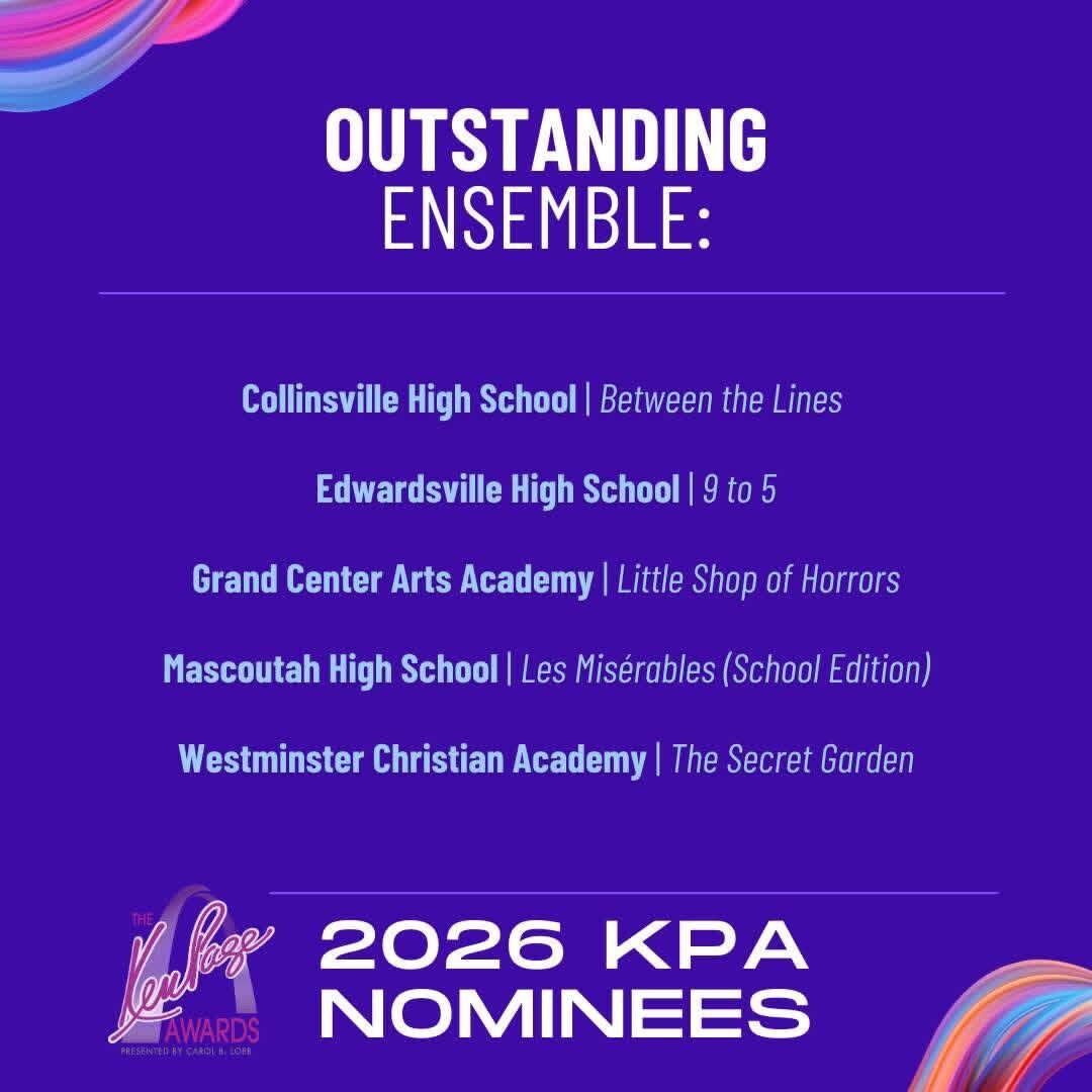 The Outstanding Ensemble nominees for the 2026 KPA Awards are listed.