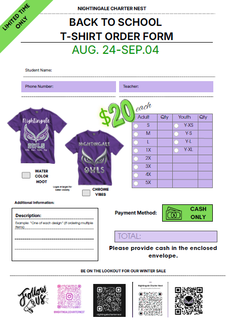 2026-2027 Nightingale Spirit T-shirt Sale